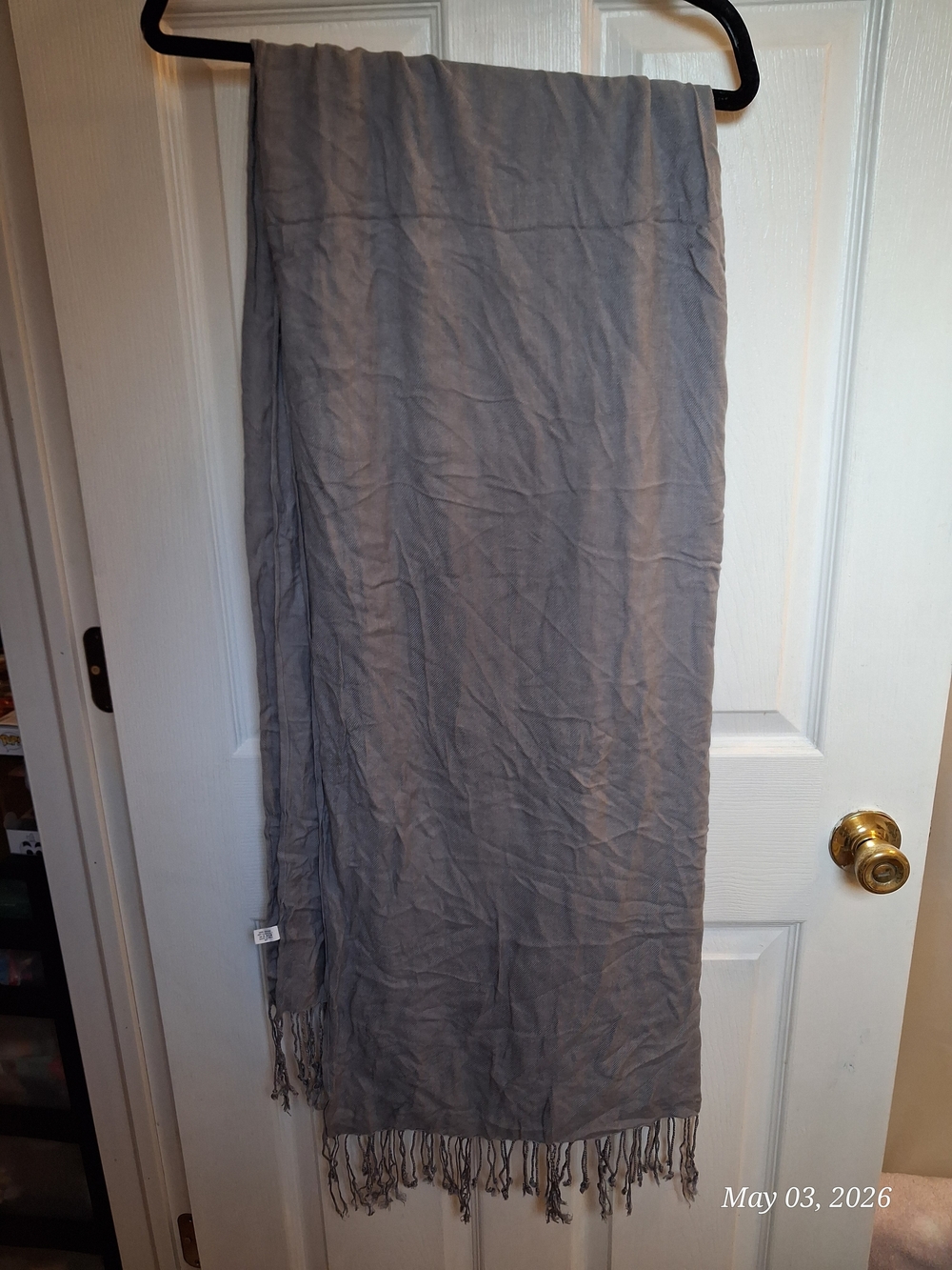 Bijoux Terner Light Gray Fringe Scarf